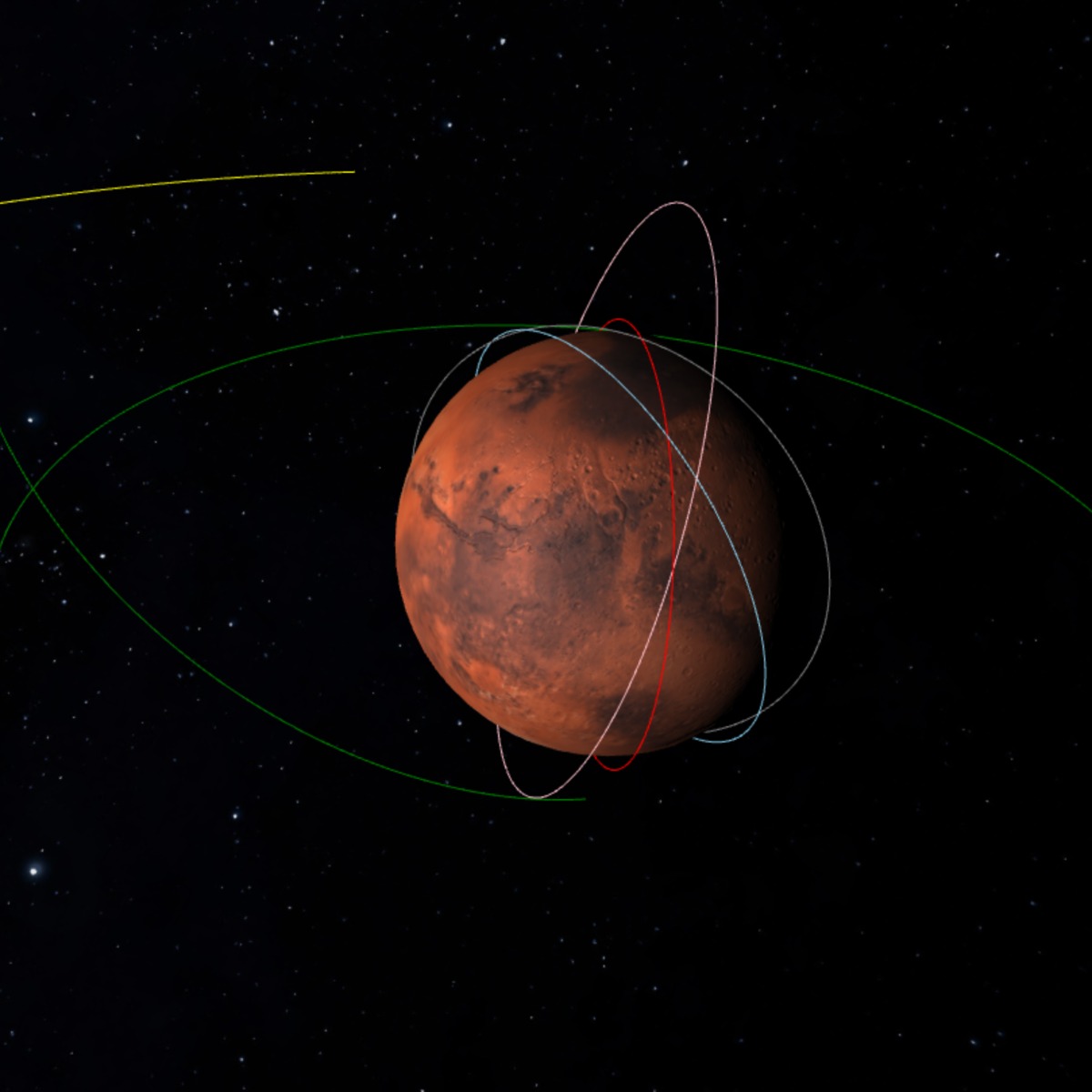 Gravity Simulator Operational Spacecraft in Orbit Around Mars